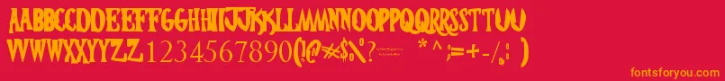 Hosteltransilvania Font – Orange Fonts on Red Background