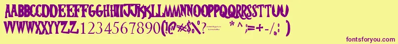 Hosteltransilvania Font – Purple Fonts on Yellow Background