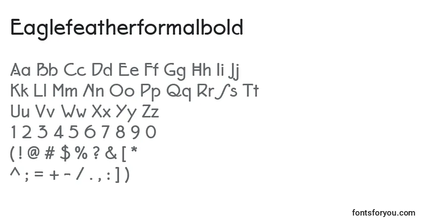A fonte Eaglefeatherformalbold – alfabeto, números, caracteres especiais