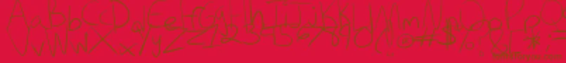 Kiki Font – Brown Fonts on Red Background