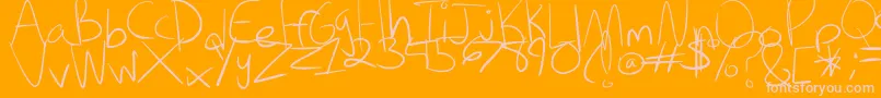 Kiki Font – Pink Fonts on Orange Background