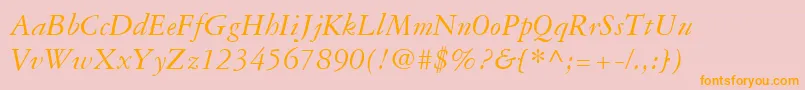 GaramondThreeLtItalic Font – Orange Fonts on Pink Background