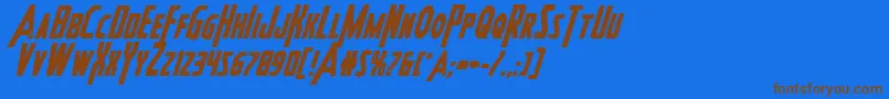 Heroesassembleboldital2 Font – Brown Fonts on Blue Background