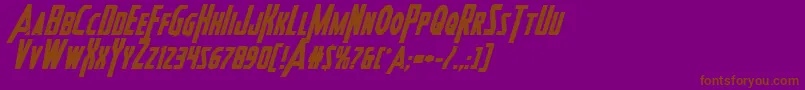 Heroesassembleboldital2 Font – Brown Fonts on Purple Background