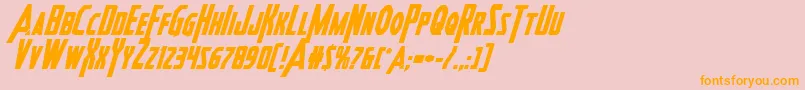 Heroesassembleboldital2 Font – Orange Fonts on Pink Background