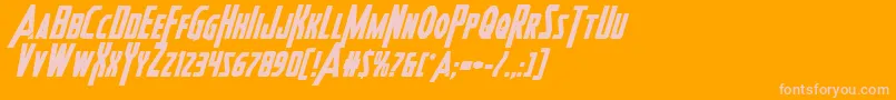 Heroesassembleboldital2 Font – Pink Fonts on Orange Background