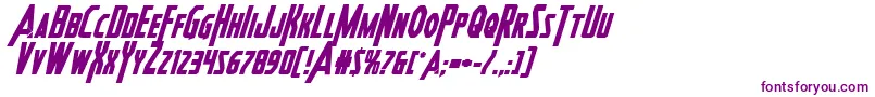 Heroesassembleboldital2 Font – Purple Fonts on White Background