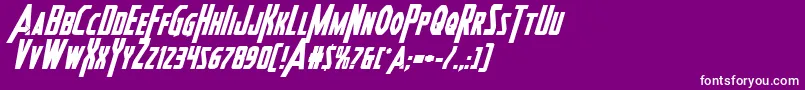More about Heroesassembleboldital2 Font Heroesassembleboldital2 Font – White Fonts on Purple Background