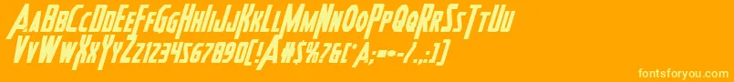 Heroesassembleboldital2 Font – Yellow Fonts on Orange Background