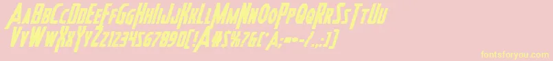 Heroesassembleboldital2 Font – Yellow Fonts on Pink Background