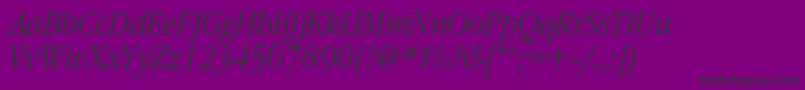 GaramondnarrowcItalic Font – Black Fonts on Purple Background