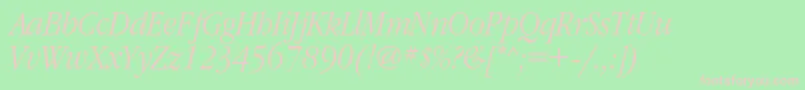 GaramondnarrowcItalic Font – Pink Fonts on Green Background