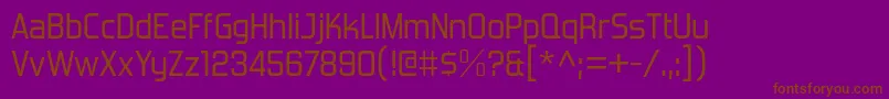 ForgottenFuturistRg-Schriftart – Braune Schriften auf violettem Hintergrund