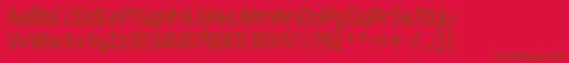 Więcej informacji o czcionce ForgottenFuturistRg Czcionka ForgottenFuturistRg – brązowe czcionki na czerwonym tle