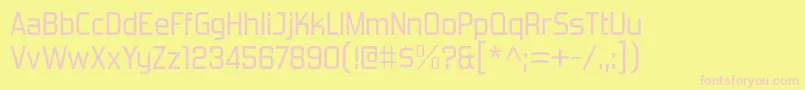 Czcionka ForgottenFuturistRg – różowe czcionki na żółtym tle