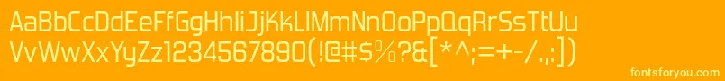 ForgottenFuturistRg-fontti – keltaiset fontit oranssilla taustalla