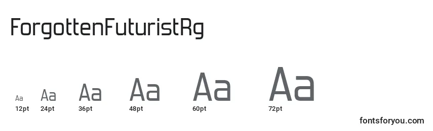 ForgottenFuturistRg Font Sizes