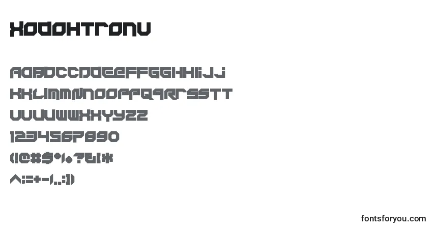 Шрифт Xodohtronu – алфавит, цифры, специальные символы
