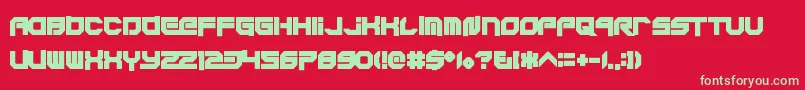 Xodohtronu-Schriftart – Grüne Schriften auf rotem Hintergrund