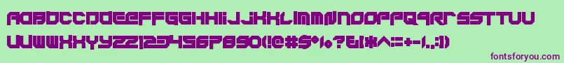 Xodohtronu-Schriftart – Violette Schriften auf grünem Hintergrund