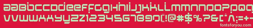 フォントStareaglelaser – 赤い背景に緑の文字