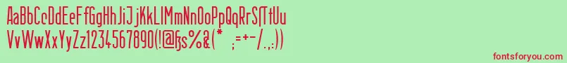 フォントBerlinEmail – 赤い文字の緑の背景