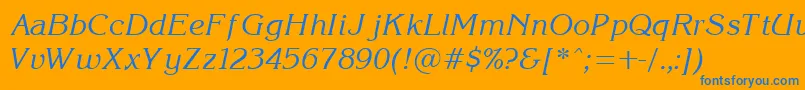 KorinnaItalic Font – Blue Fonts on Orange Background