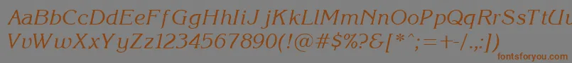 KorinnaItalic Font – Brown Fonts on Gray Background