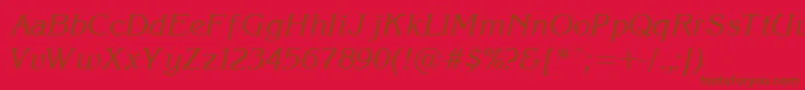 KorinnaItalic Font – Brown Fonts on Red Background