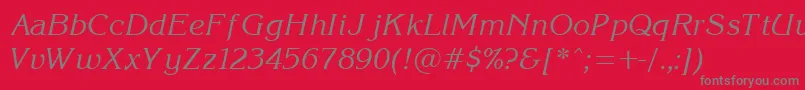 KorinnaItalic Font – Gray Fonts on Red Background