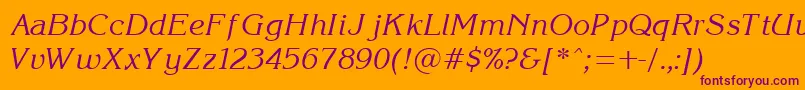 KorinnaItalic Font – Purple Fonts on Orange Background