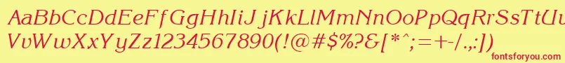 KorinnaItalic Font – Red Fonts on Yellow Background