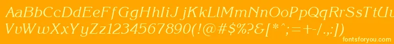 KorinnaItalic Font – Yellow Fonts on Orange Background