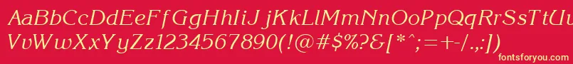 KorinnaItalic Font – Yellow Fonts on Red Background