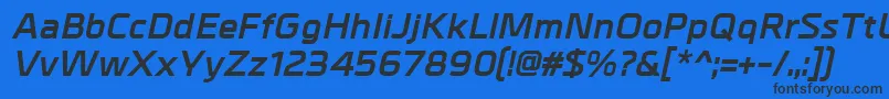 MetrikBolditalic Font – Black Fonts on Blue Background