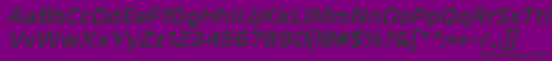 MetrikBolditalic-Schriftart – Schwarze Schriften auf violettem Hintergrund