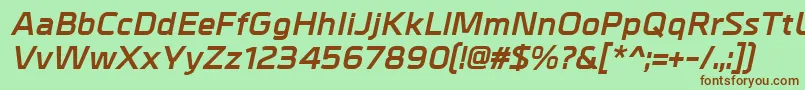 MetrikBolditalic Font – Brown Fonts on Green Background