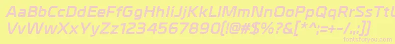 MetrikBolditalic Font – Pink Fonts on Yellow Background