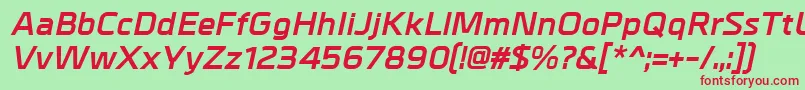 MetrikBolditalic Font – Red Fonts on Green Background