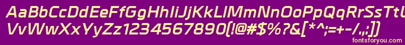 MetrikBolditalic Font – Yellow Fonts on Purple Background