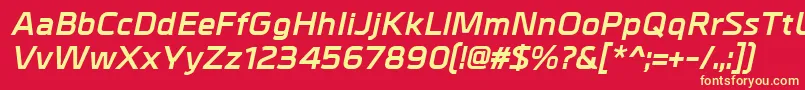 MetrikBolditalic Font – Yellow Fonts on Red Background