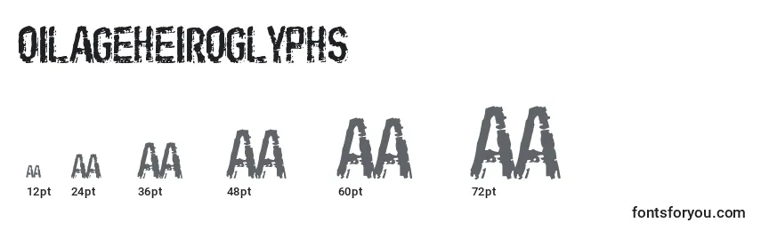 Размеры шрифта OilAgeHeiroglyphs