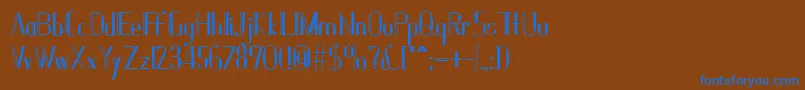 フォントJanesville51Bold – 茶色の背景に青い文字