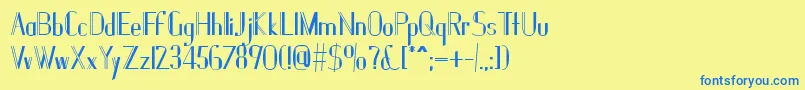 Janesville51Bold Font – Blue Fonts on Yellow Background