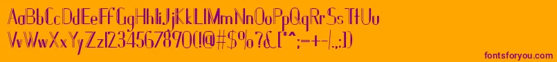 Janesville51Bold-fontti – violetit fontit oranssilla taustalla