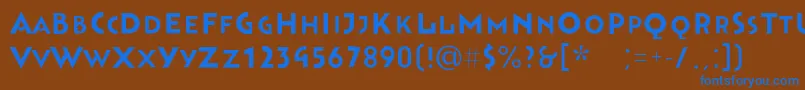 Bahnhofsolid Font – Blue Fonts on Brown Background