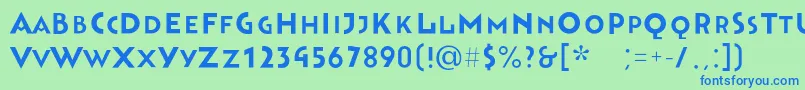 Bahnhofsolid Font – Blue Fonts on Green Background