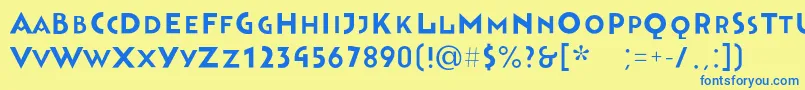 Bahnhofsolid Font – Blue Fonts on Yellow Background