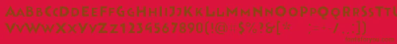 Bahnhofsolid Font – Brown Fonts on Red Background