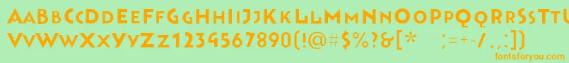 Bahnhofsolid Font – Orange Fonts on Green Background